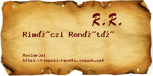 Rimóczi Renátó névjegykártya