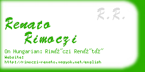 renato rimoczi business card